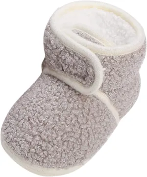 Baby Boys Girls Cozy Fleece Boots Easy to Put on Soft Newborn Booties Toddler Winter Warm Snow Boots