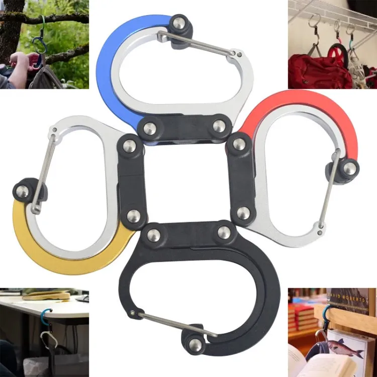 Multifunctional Carabiner Aluminum Alloy D-Type Outdoor Products Quick-Hanging Buckle(Golden)