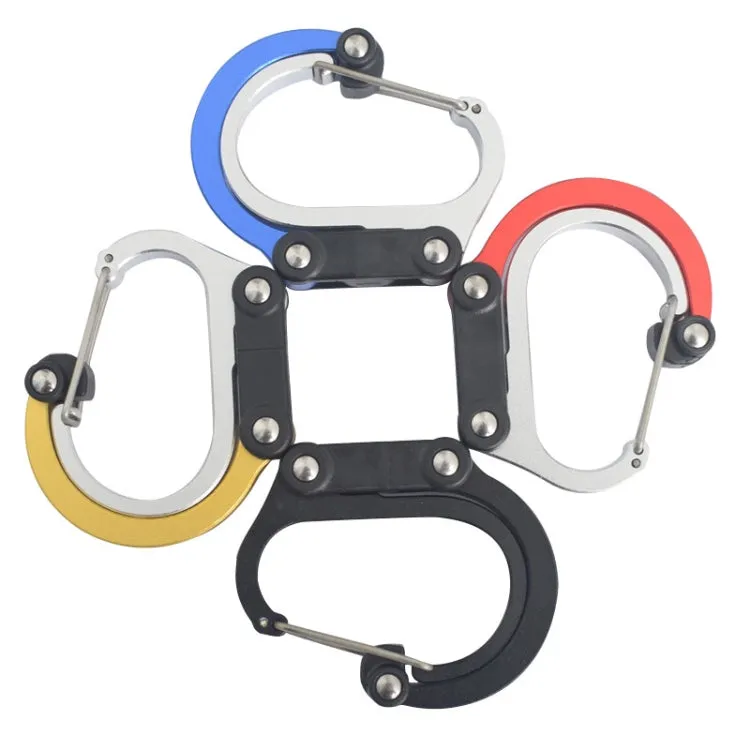 Multifunctional Carabiner Aluminum Alloy D-Type Outdoor Products Quick-Hanging Buckle(Golden)