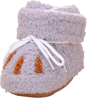 Newborn Fleece Slippers Soft Sole Ankle Boooties Newborn Cozy Winter Warm Socks Non-Slip Infant Toddler Crib Shoes
