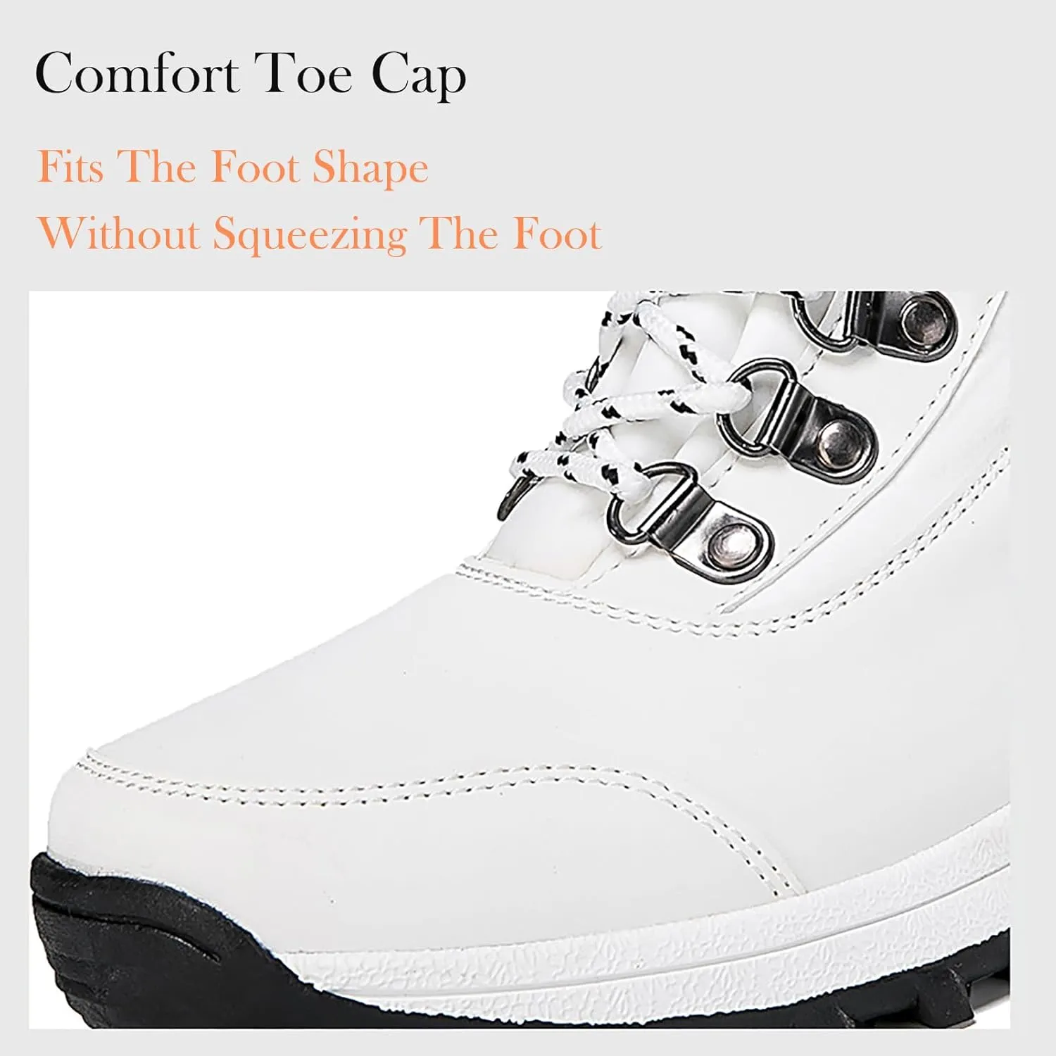 Snow Boots Women Winter Warm Fur Lined Snow Boots Cuffed Fur Collar Anti-Slip Mid Calf Boots Outdoor Insulated Waterproof Hiking Ankle Boots for Work Walking Hiking Outdoor
