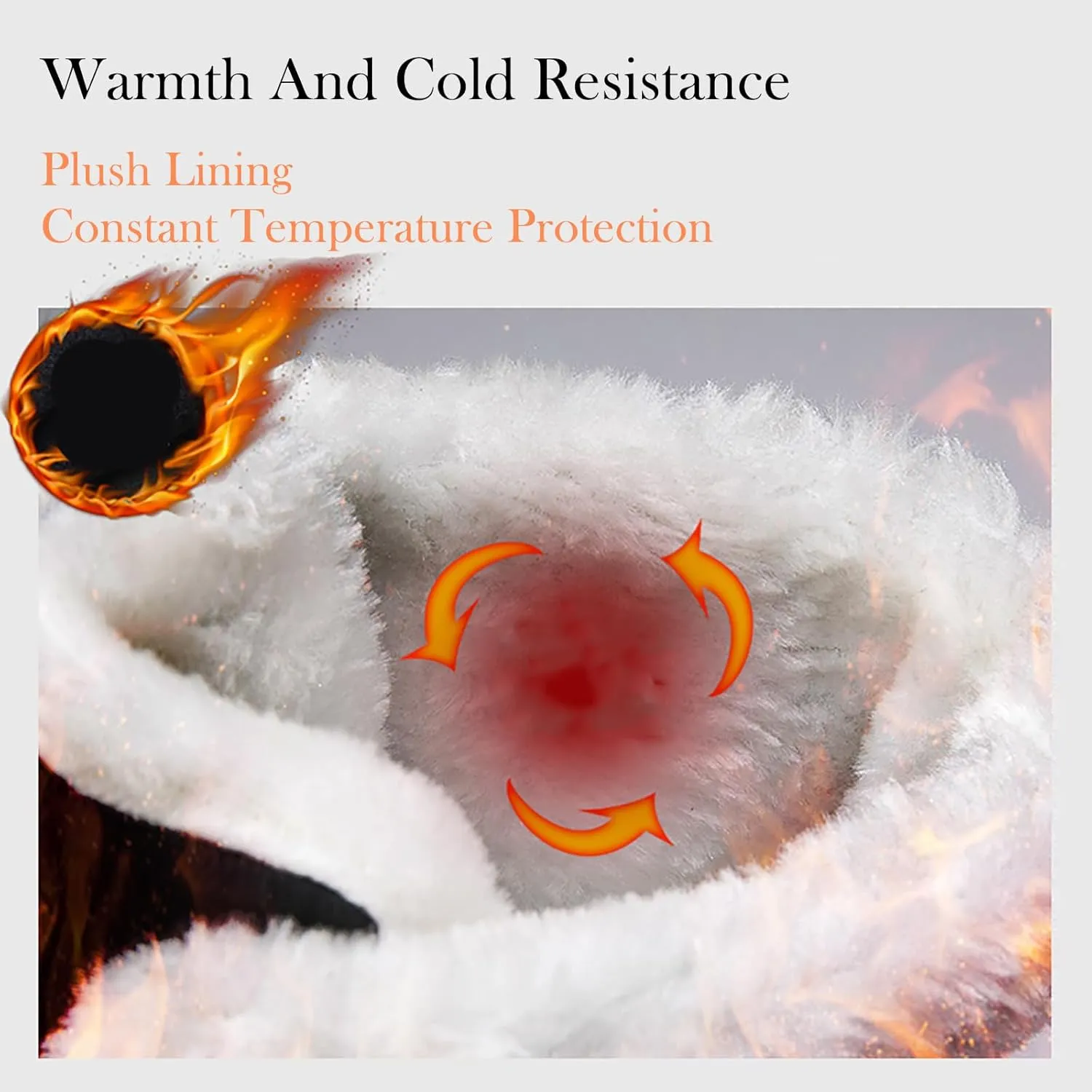 Snow Boots Women Winter Warm Fur Lined Snow Boots Cuffed Fur Collar Anti-Slip Mid Calf Boots Outdoor Insulated Waterproof Hiking Ankle Boots for Work Walking Hiking Outdoor